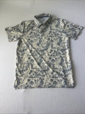 Scales Gear Cream Polo with Blue Island Print